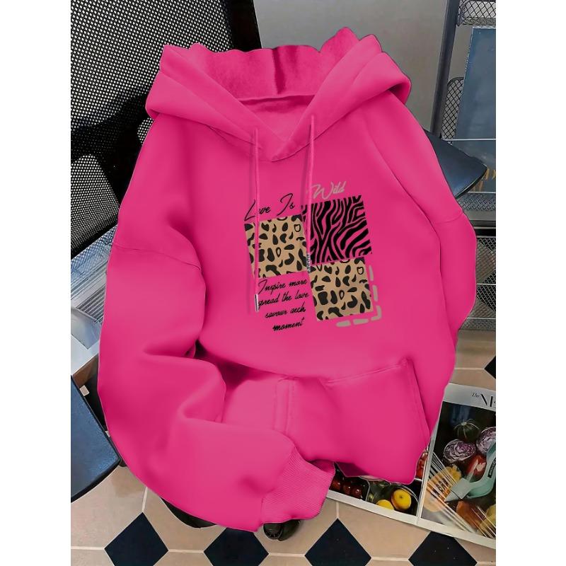 Women's Autumn and Winter Loose Casual Comfortable Letter Printed Thick Long-Sleeved Round Neck Hoodie Pullover