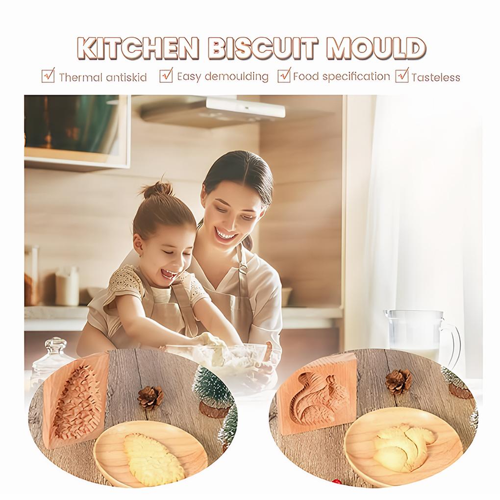 Sada vykrajovátek na sušenky, Dřevěná, DIY formičky na pečení, Na čištění sušenek, Pevná odolná, Muffiny a výroba měsíčních koláčků