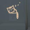 Glow In The Dark Cat Wall Stickers Cute Cartoon Light Switch Decals for Kids Bedroom Living Room