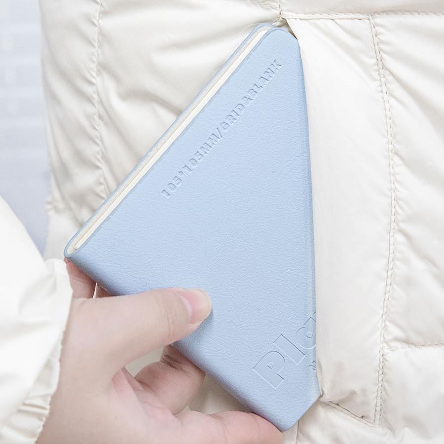 Cube Notebook Plan Book Portable Size Mild Color Soft PU Cover Grid & Blank Page 80 Sheets Diary Memo Office School