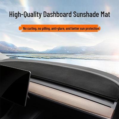 Anti-Glare Sunshade Dashboard Mat for Tesla Model Y/3/YL Front Console