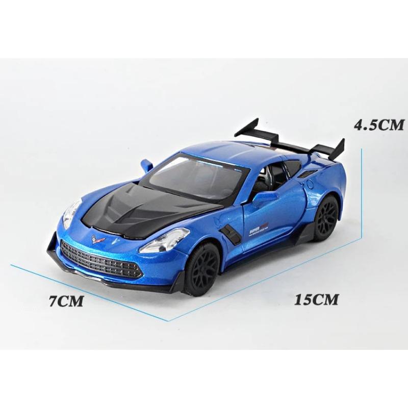 1/32 Corvette Supercar Model Car Metal Diecast  Alloy Car Simulation Pull Back Vehicles Cars Toys for Kids Gifts for Children