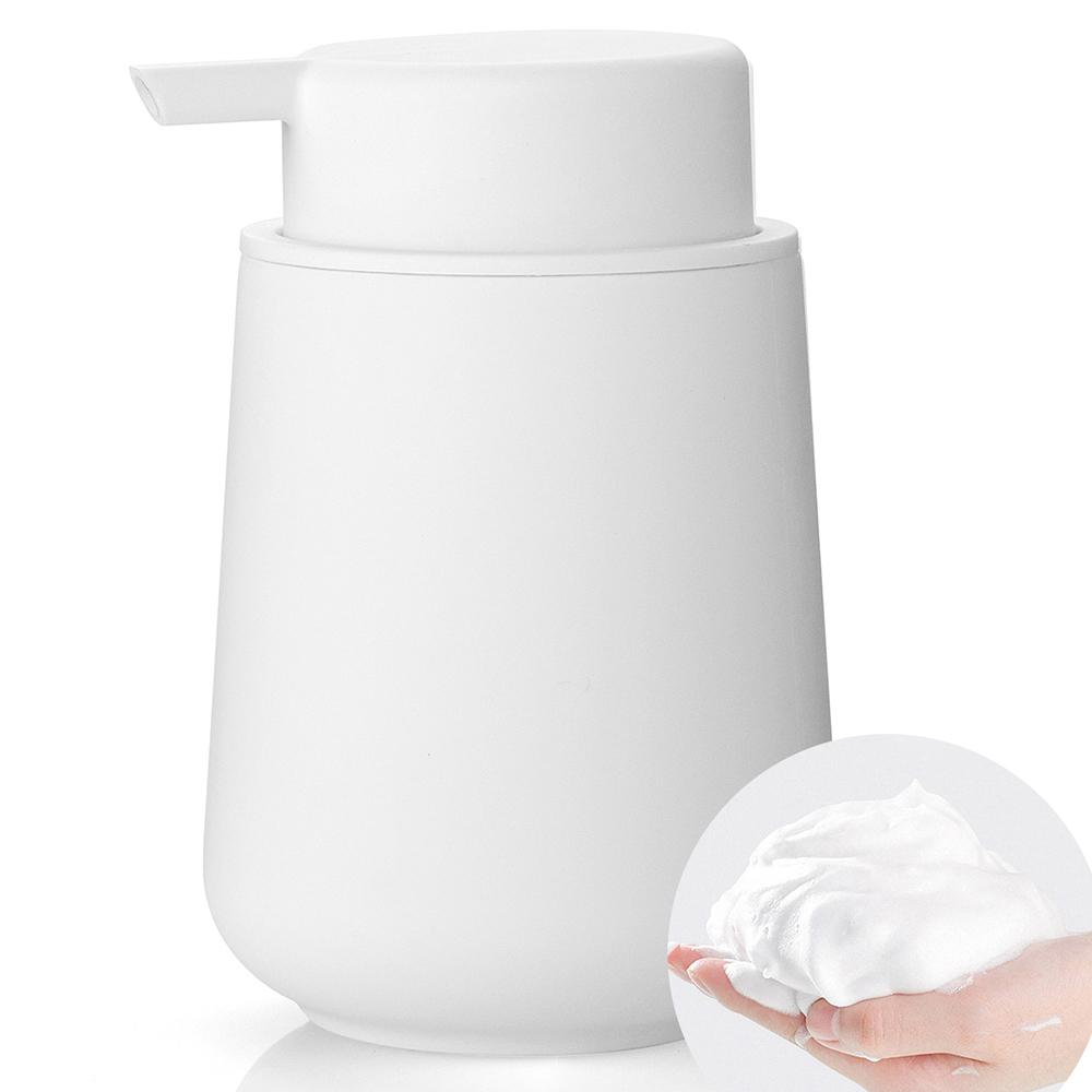 

Матовый черный пенящийся дозатор мыла для рук пластиковый 11 унций - современный минималистский стиль для ванной комнаты и кухонной столешницы, многоразовый 320ml белый
