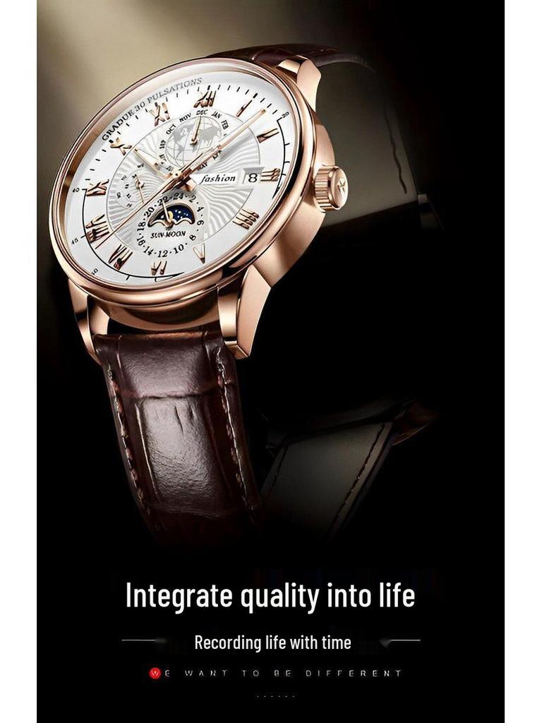 Orologio da Polso al Quarzo da Uomo Elegante: Design Moderno con Calendario, Funzioni Luminose e Precisione Meccanica per una Sofisticatezza Giovanile