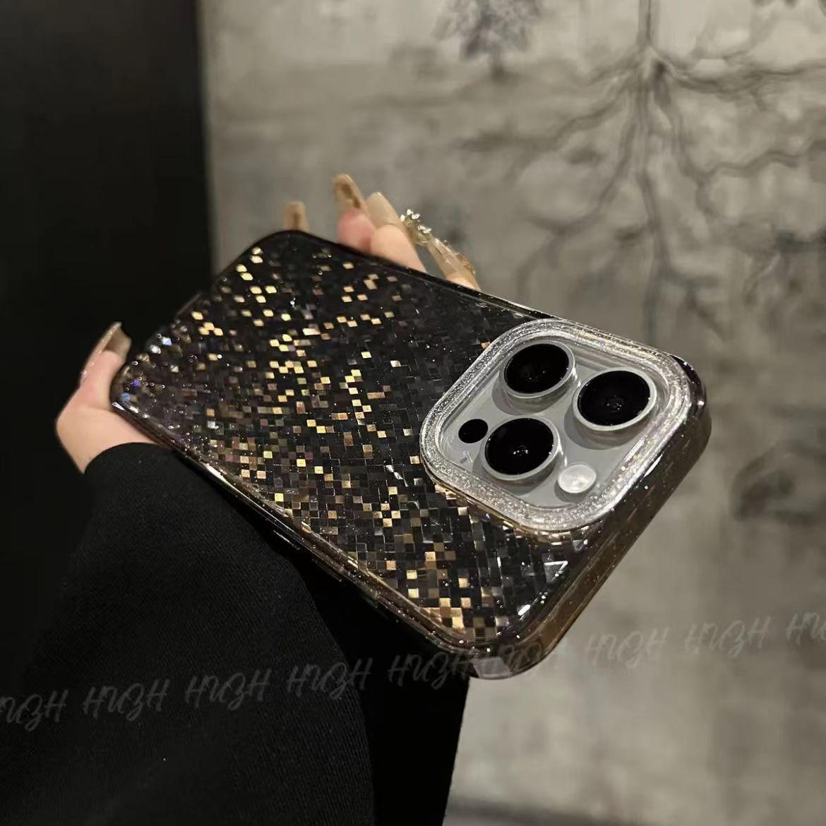 

Подходит для Apple 16promax, Высокий уровень внешнего вида, Чехол для телефона с блестящей мозаикой, iPhone 15 с браслетом, Шнурком, 13 Женский Apple 15Pro