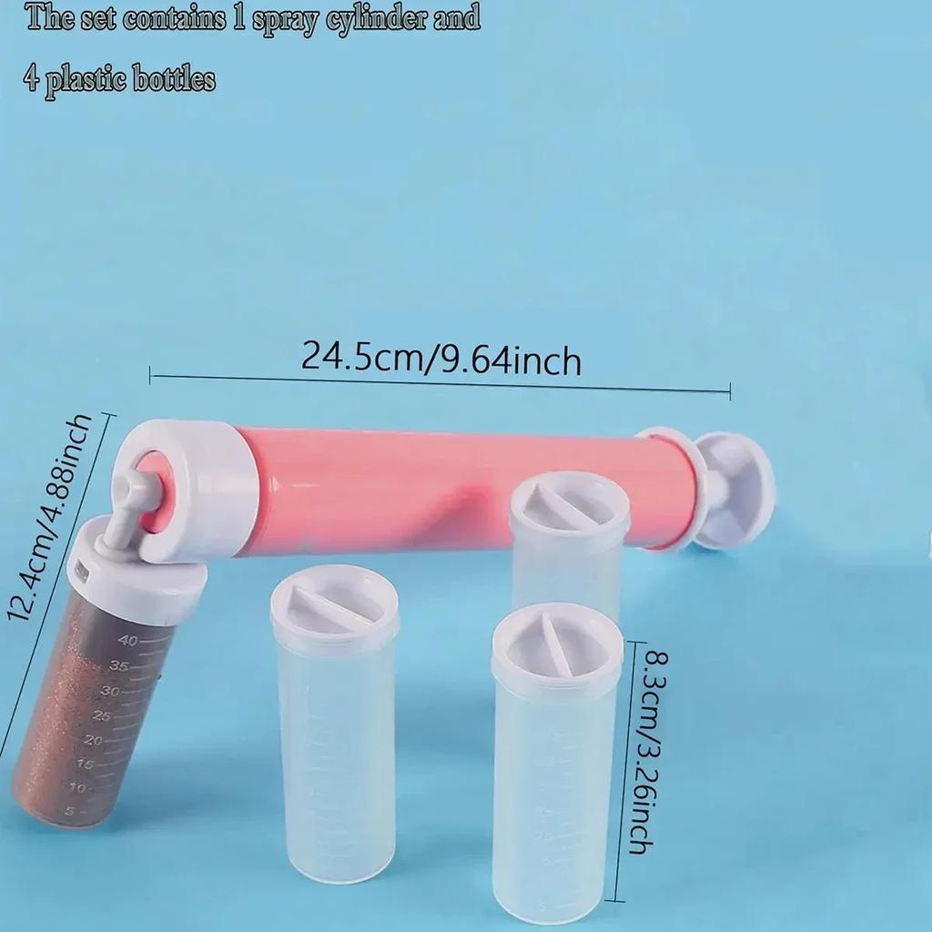 1Set(5pcs)-Manual Airbrush Set for Cake Decorating - Easy DIY Baking Tool for Decorating Cakes and Desserts