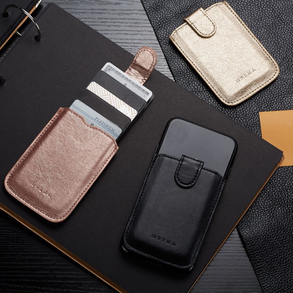 

5 Card Pockets Bags Purse Cellphone Pocket ID Card Holder Phone Wallet Case Sticker Card Sleeves