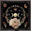 Divinations Tablecloth Moonphases Flower Pattern Tarot Tablecloth Altars Cloth