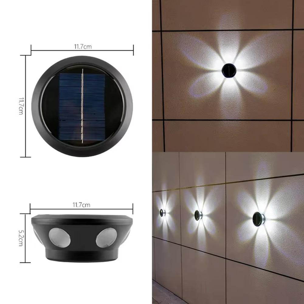 Waterproof Solar Wall Lights Atmosphere Super Bright Courtyard Lights Round Sunscreen LED Wall Wash Light Outdoor Lighting