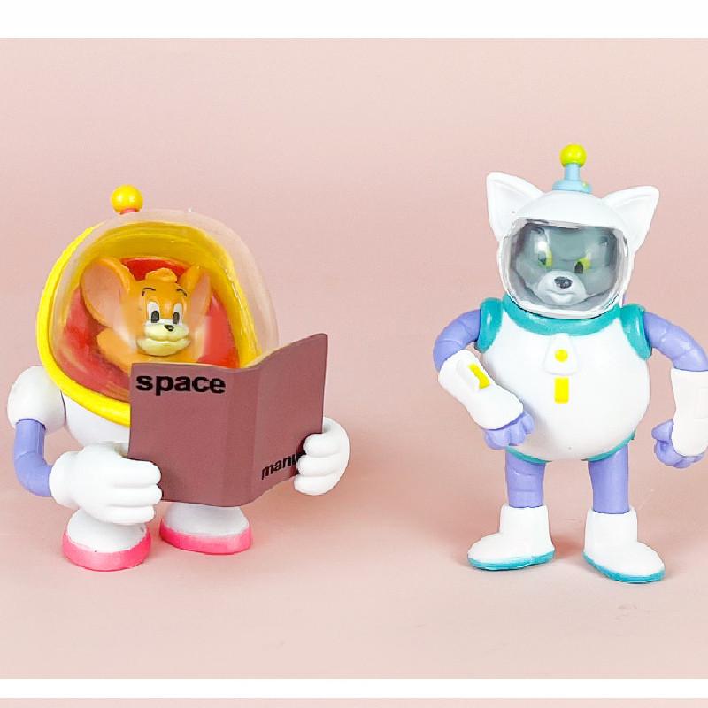 Tom Cute Cartoon And Jerry Space Series Model Set For Desktop Decoration