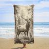Sandfreies Mikrofaser-Strandtuch Schnelltrocknend Groß Hirschmotiv Handtuch für Schwimmbad Reisen Urlaub Outdoor Yoga Decke