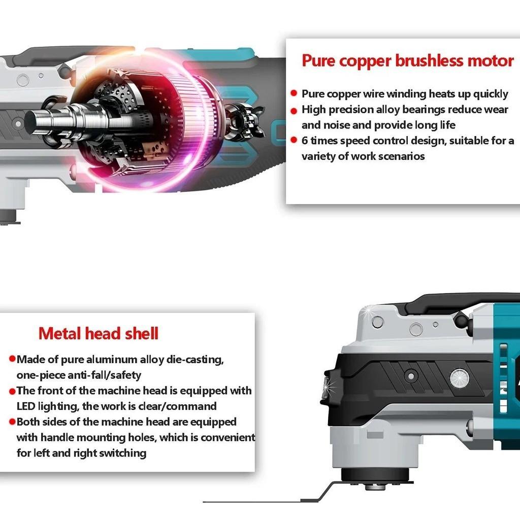 Brushless Electric Oscillating Variable Speed Trimmer Saw Renovation Power Machine Multi-function Tool