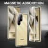360° Metal Double Sided Glass Snap Lock Phone Case For Samsung GalaxyS25 S24 S23 S22 S21 Ultra Plus S23 FE Lens Protection Cover