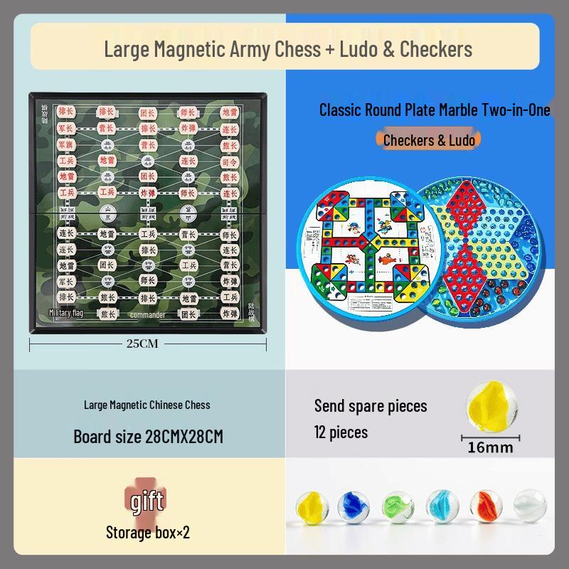 Mussels Classic 3-in-1 Magnetic Board Game Set