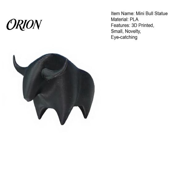 Escultura Decorativa para el Hogar Figura de Toro Impresa en 3D, Mini Estatua de Animal, Figuras Coleccionables Adorno de Escritorio para Estante, Hogar, Oficina, Escritorio