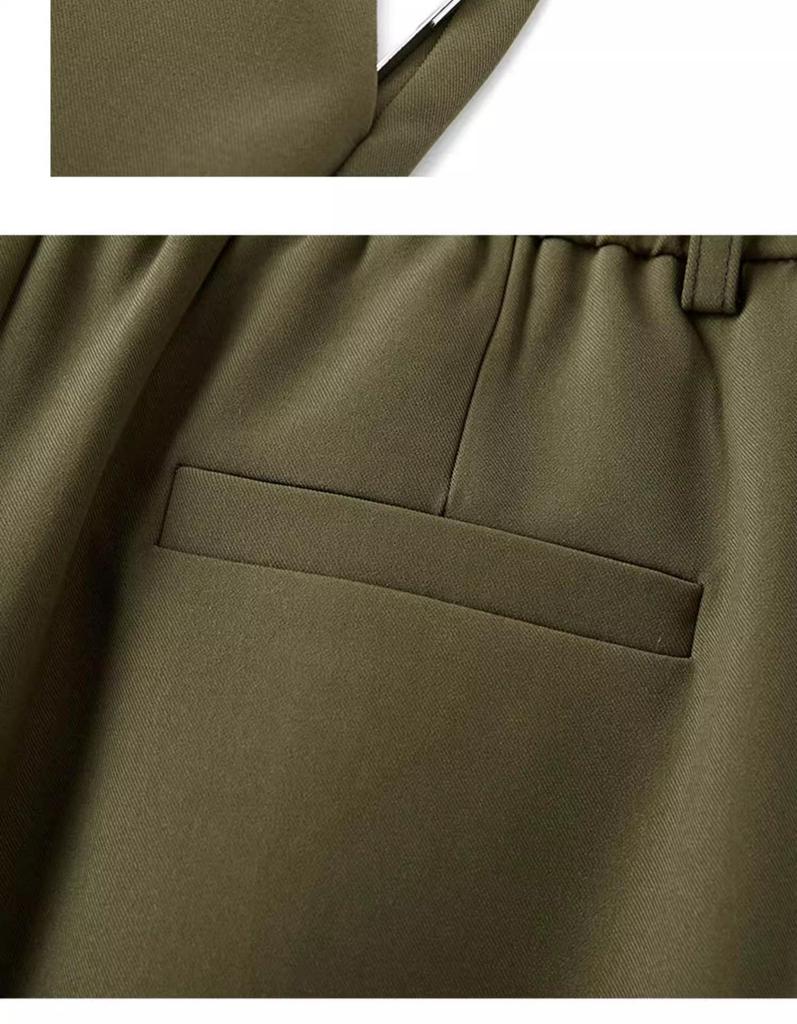 Gray Wide-Leg Casual Pants for Women - 2025 Fashion, Perfect for Autumn & Spring, Straight-Leg & Lazy Style Suit Pants