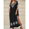 Women's Summer Slimming Over-the-Knee Printed Muslim Dress