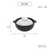 Takeda Corporation 23 X 20 X Earthen Pot 6 [Tabletop Pot/Earthen Pot/Open Fire] Black/White 7.3cm Spill-resistant No. FK06-WHBK