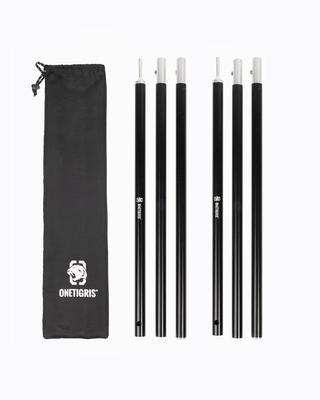 OneTigris Aluminum Pole for Setting Up Tents and 2 Easy To Length Camping 125cm To 160cm Tarps, 3-section/4-section Connection, Pieces, Assemble,