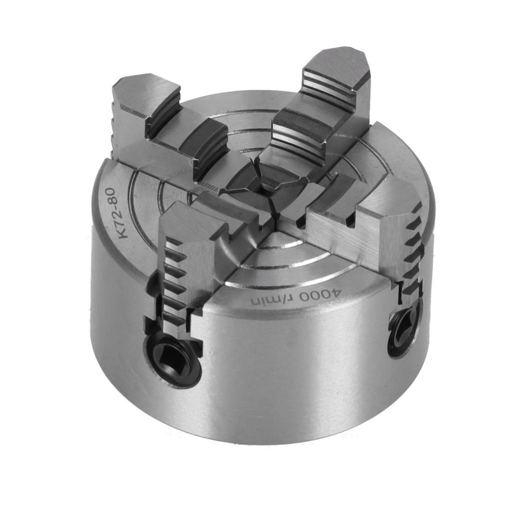 K72‑80 4 Backenfutter Schnellarbeitsstahl Manuelles Drehbankfutter DIY Drehbankzubehör 4000 U/min 80mm   3.15in