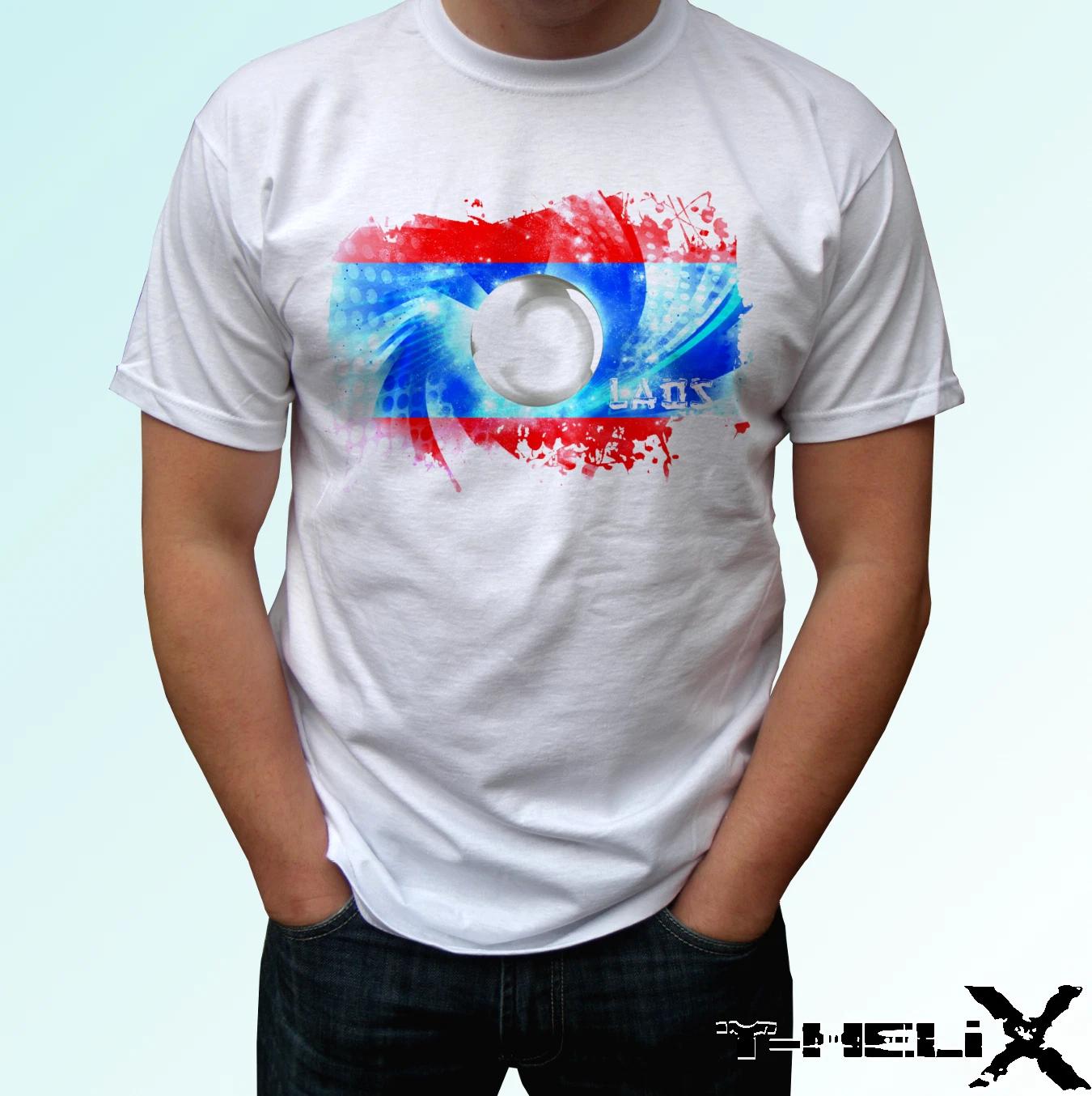 Laos flag - white kids boys T-Shirt top country design - s s kids & baby sizes 130
