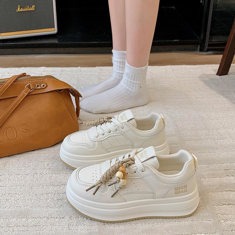 

Thick-soled heightening little white shoes for women 2025 spring and autumn new small men heightening versatile muffin casual and comfortable board 40 хаки