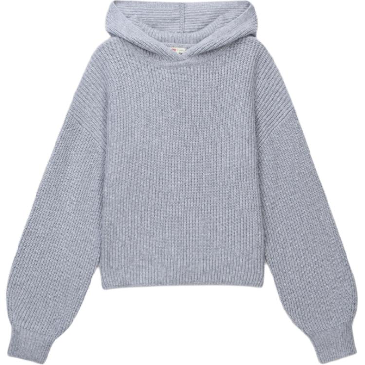 Levis Knitted Hooded Ribbed Loose Long Sleeve Sweater Women Sweater A8509-0000 M