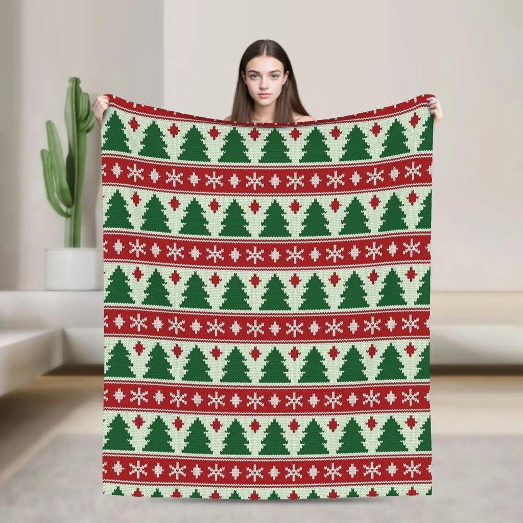 Christmas Tree Snack Cakes Print Flannel Blanket Winter Soft Throw Blanket for Adults Couch Chair Bedspread Sofa Bed Cover