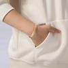 Stylish Geometric Rhinestone Stainless Steel Bracelet – Colorfast and High-Grade