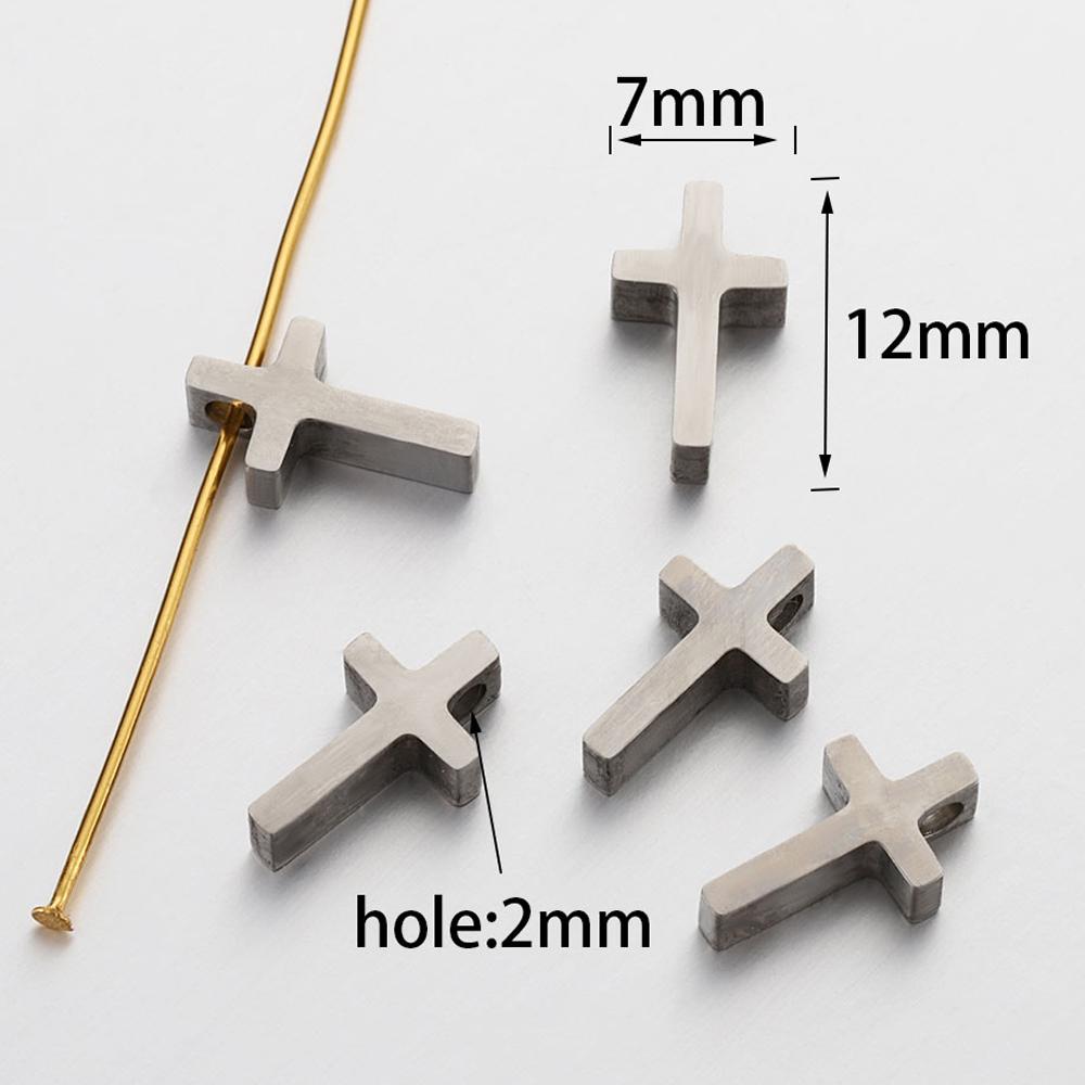 

5-10pcs Stainless Steel Beads Cross Gold Color Spacer Beads for DIY Jewelry Making Components Accessories Bracelet Necklace 5pcs