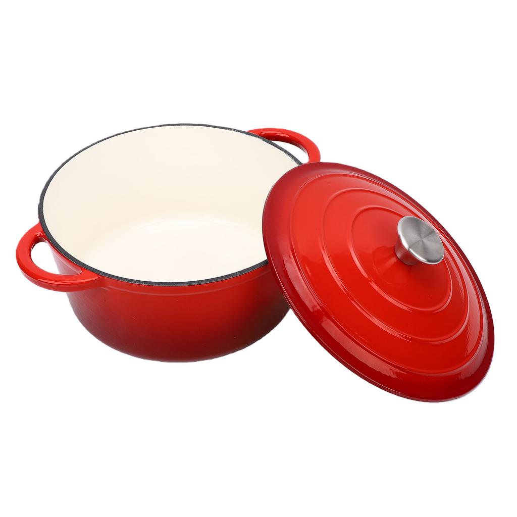 Cast Iron Cookware Pot with Lid Non Stick Easy To Clean for Roasting Braising Stewing Saute Slow Cooking Stovetops Oven