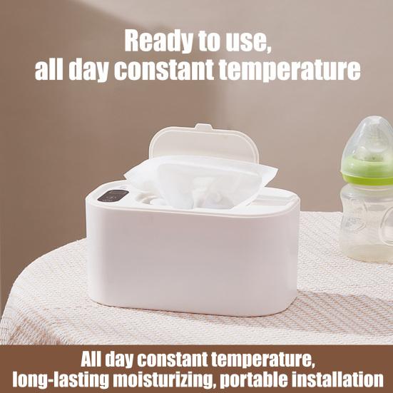 Portable Baby Wipe Warmer Adjustable LED Display Large Capacity Home Travel Fast Heating Diaper Wet Wipe Holder Dispenser Heater