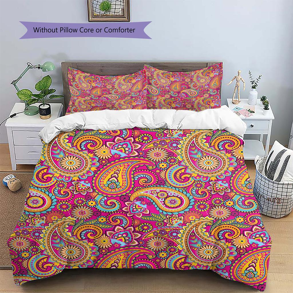 Paisley Pattern Pattern Bedding Quilt Set Quilt Cover Pillowcase Home Decoration Gift (1 * duvet cover + 2 * pillowcase, without core)
