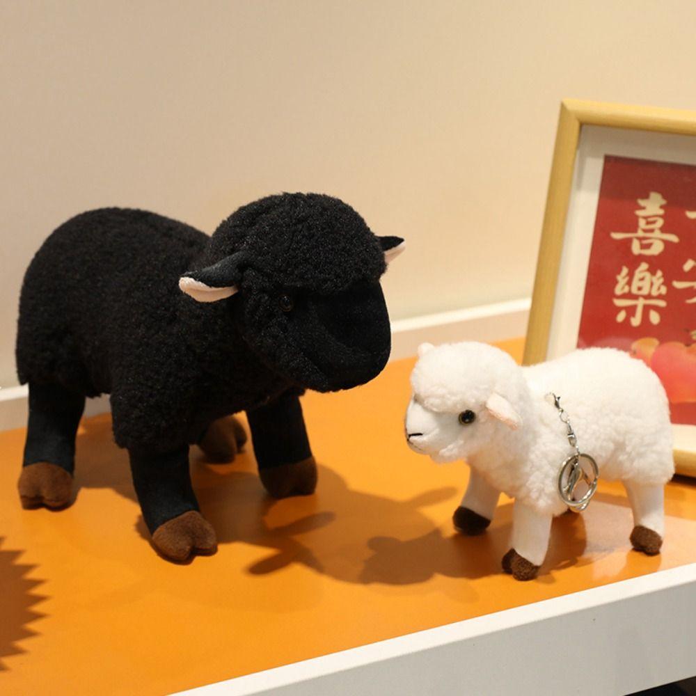 Simulation Simulation Sheep Plush Doll Stuffed Animal Sheep Plush Keychain Kids Gifts