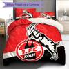 FC Köln Muster Bettwäsche Bettdecken-Set Heimdekoration Geschenk (1 Bettbezug + 2 Kissenbezüge (ohne Füllung))