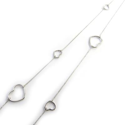 [N2872] - Silver 'Love' Silver Necklace (rhodium-plated) - 80 Cm - 19x16 Mm