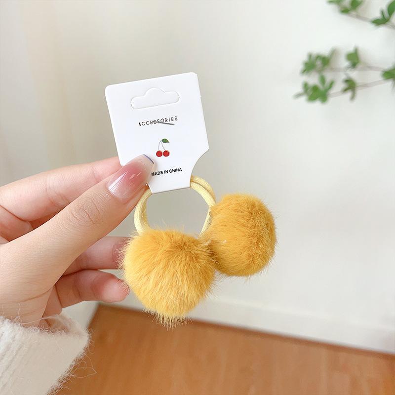 2 Stück Neue Süße Bonbonfarbene Haarkugel Mädchen Kinder Elastische Haarbänder Kinder Haargummis Prinzessin Haaraccessoires Baby Kopfschmuck