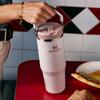 STANLEY Ice Flow Flip Straw Rose Quartz Vacuum Tumbler Water Bottle Cold Insulated Stainless Steel Bottle Water Bottle Sports Outdoor Warranty