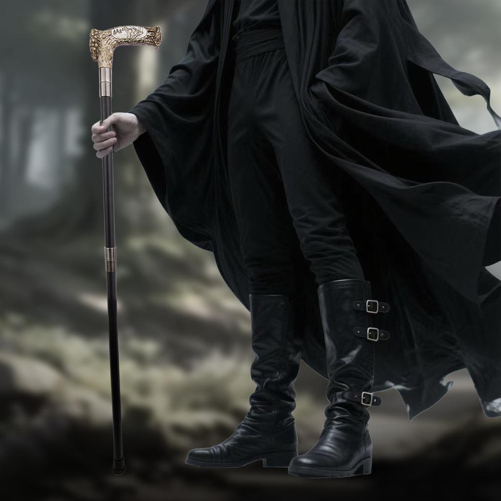 Silver Resin Wolf Tree Root Head Walking Cane Fashion Decorative Steel Stick Gentleman Elegant Cosplay Cane Knob Crosier 94cm