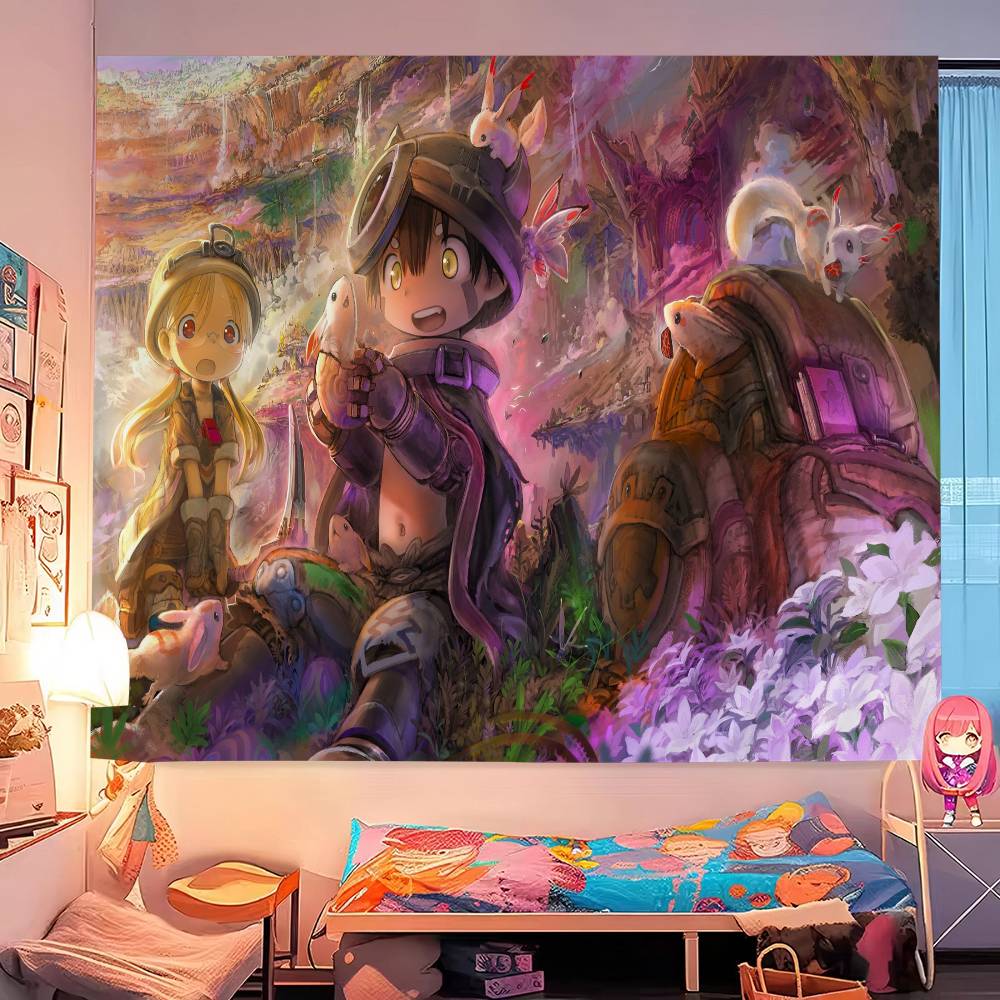 Anime Made In Abyss Buntes Wandteppich Wandbehang Böhmische Wandteppiche Mandala Wandbehang Tücher