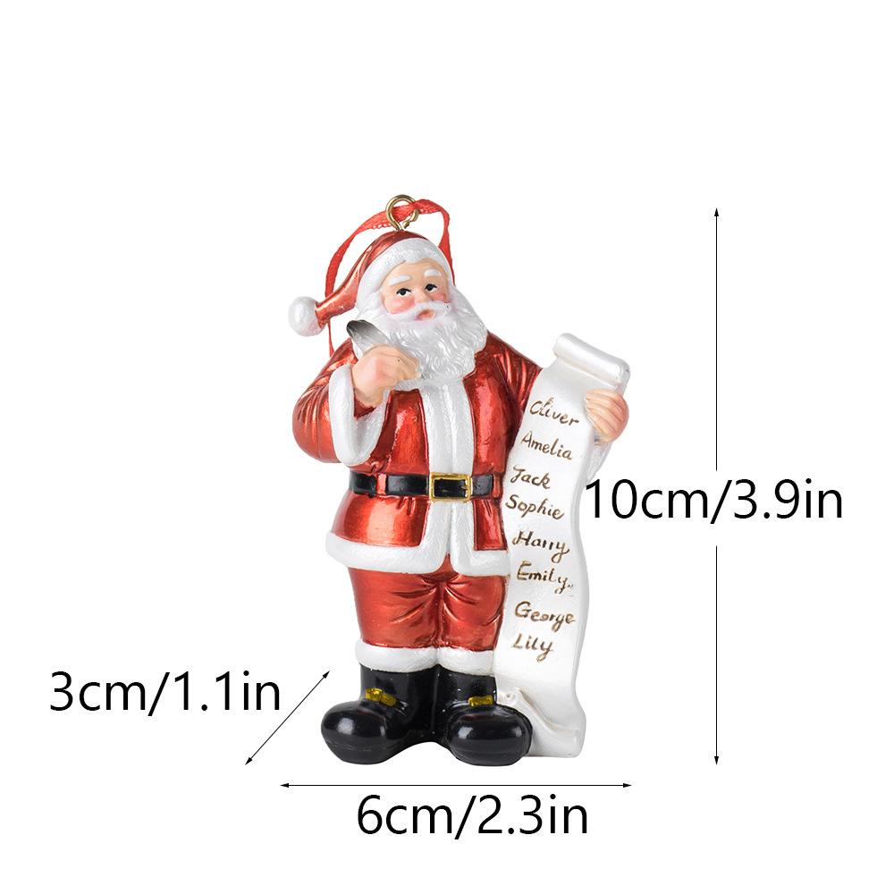 New Santa Christmas Pendant Home Desktop Christmas Tree Decoration Hanging Gift Resin Ornament
