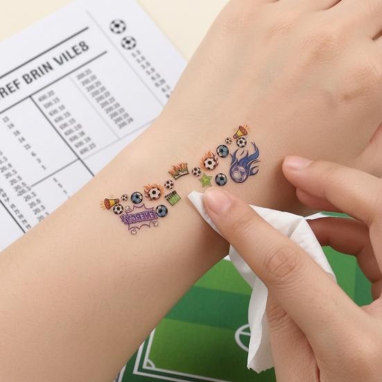 5Pcs Soccer Face Stickers for World Mug, Football Fan Temporary Tattoos, Waterproof Cheering Body Art Decals for Game Day