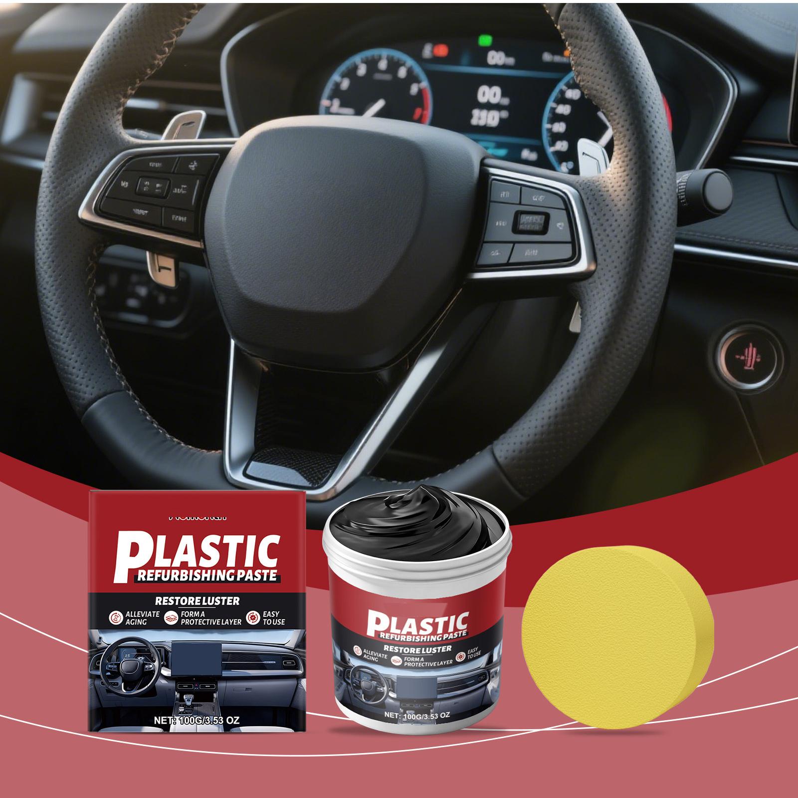 

Car Plastic Care Cream, With Sponge Included, Interior Cleaning, Plastic Refurbishment Cream One Size білий