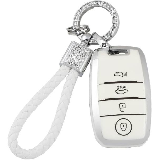 PIFOOG Key Fob Cover For Cadillac SRX CTS CT6 XTS XT5 XT6 XT4 ATS Accessories TPU 5 Button Keys Case Shell Protecor Glitter Car Keychain Girly Women