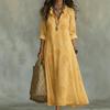Cross-border European and American women's clothing 2026 independent station Amazon spring new 3D digital printing long-sleeved large-size dress