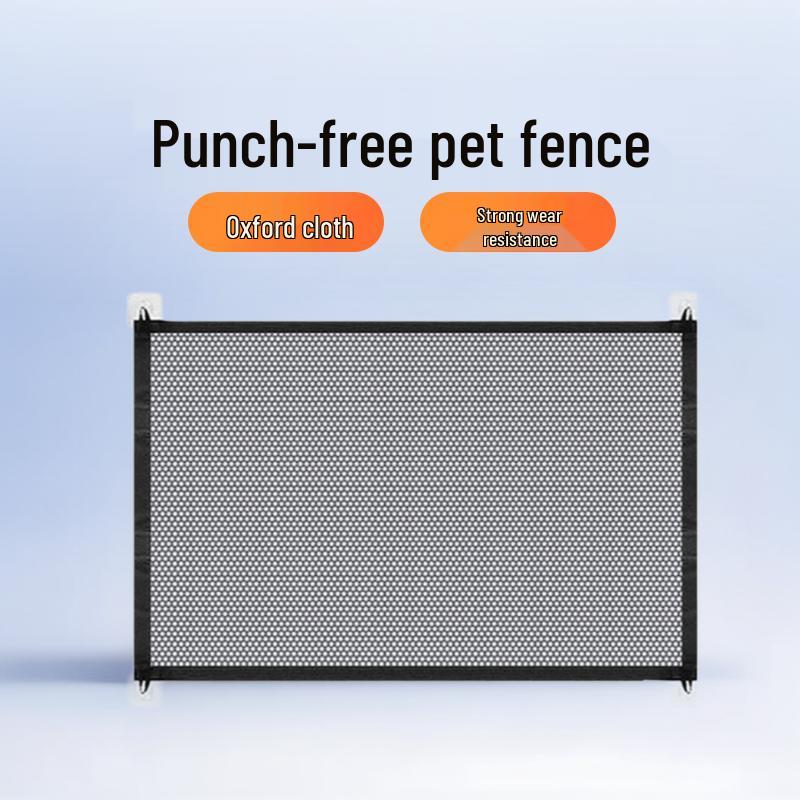 Indoor Mesh Dog Fence for Small & Medium Dogs - Punch-Free, Telescopic, Door Protection