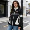 WASSUP Vintage Biker Jacket Men Women Loose Fit Embroidered Pilot Casual Streetwear
