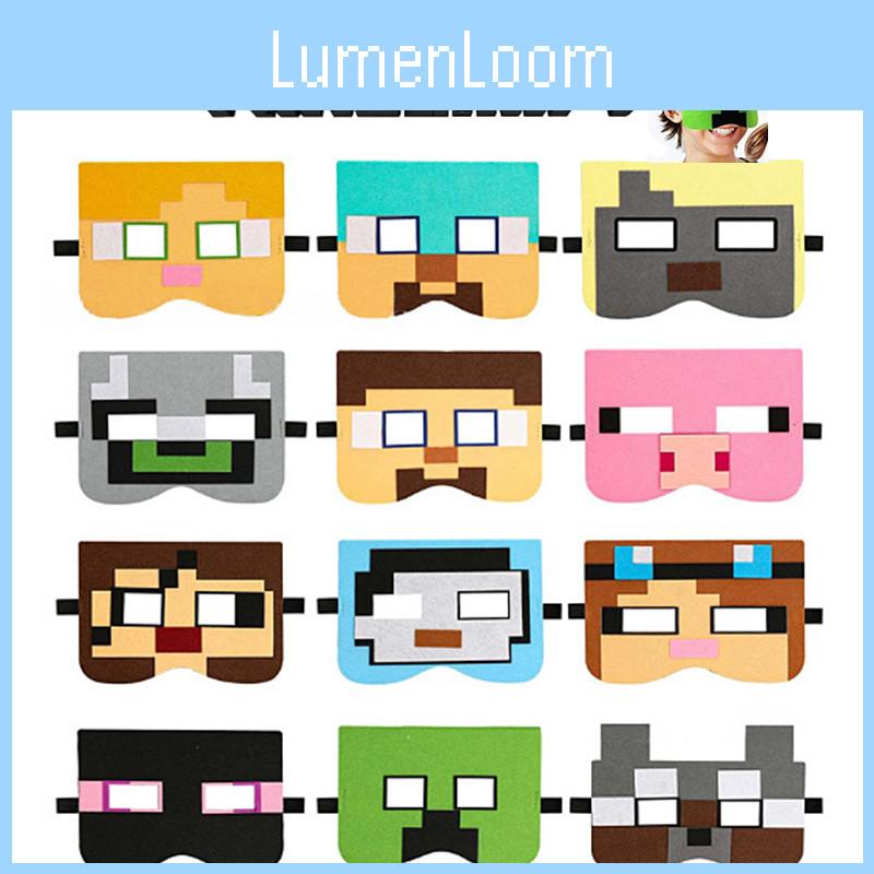 Mask Minecraft 12pcs1pcs Cosplay Accessory Birthday Party Carnival Adult Kid
