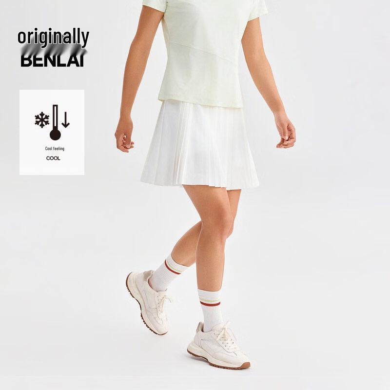 BENLAI Women s Cool-Touch A-line Pleated Midi Skirt M