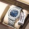 POEDAGAR Fashion Square Quartz Man Clock Waterproof Luminous Date Stainless Steel Watches For Men Luxury Business Men Wristwatch